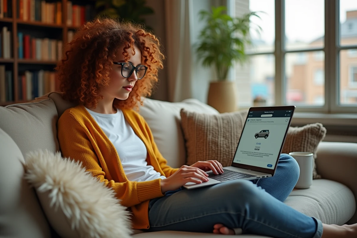 Jeune développeuse gérant la monétisation de ses modèles IA depuis son domicile sur une interface de plateforme spécialisée