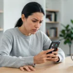 Femme consultant l'historique du presse-papiers Android sur son smartphone pour retrouver un texte effacé