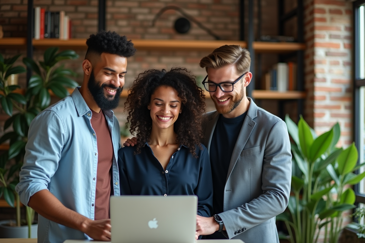 Groupe de jeunes professionnels en coworking collaborant